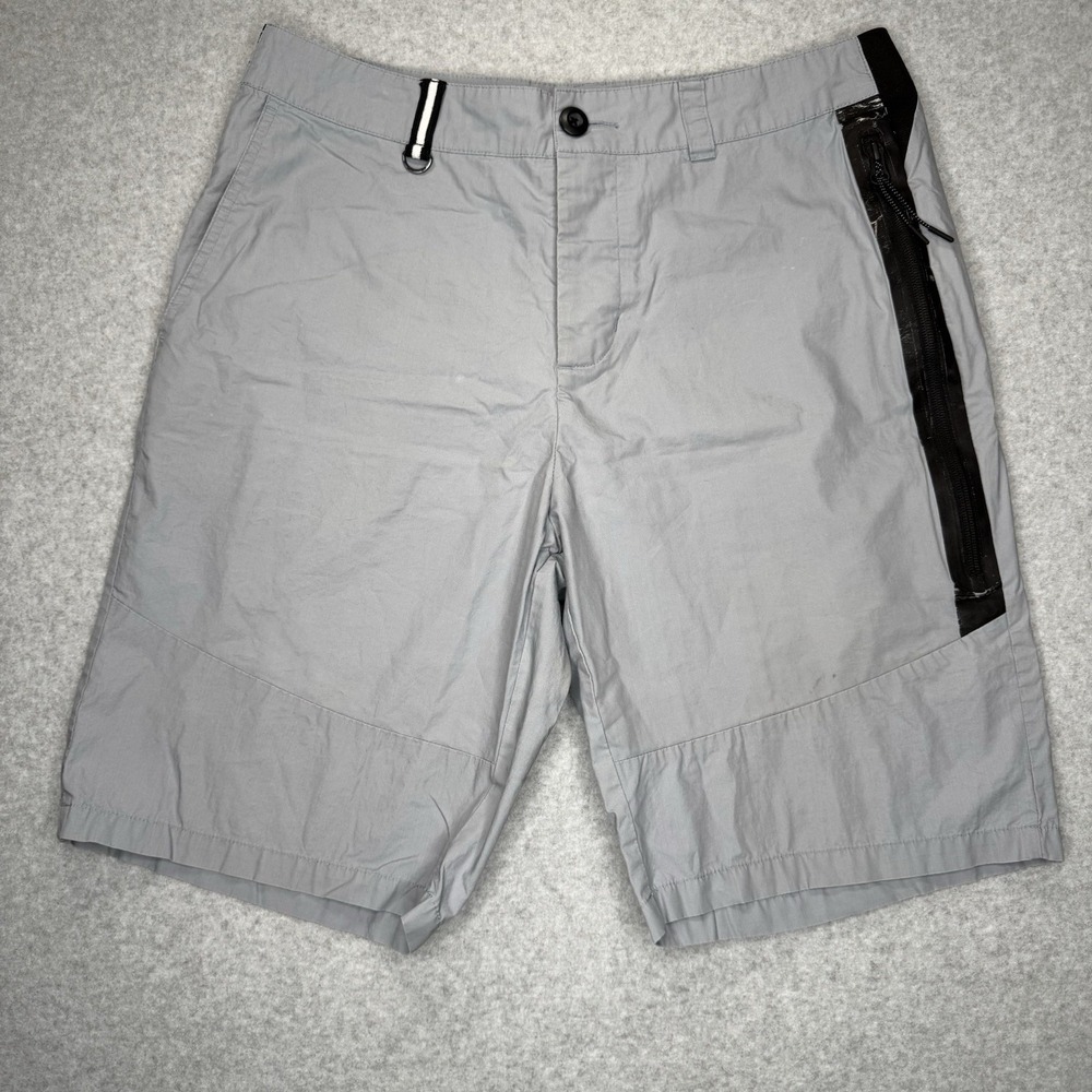Nike Shorts Men Medium 32 Gray Tech Woven Button Fly Flex Waist Zip Pockets